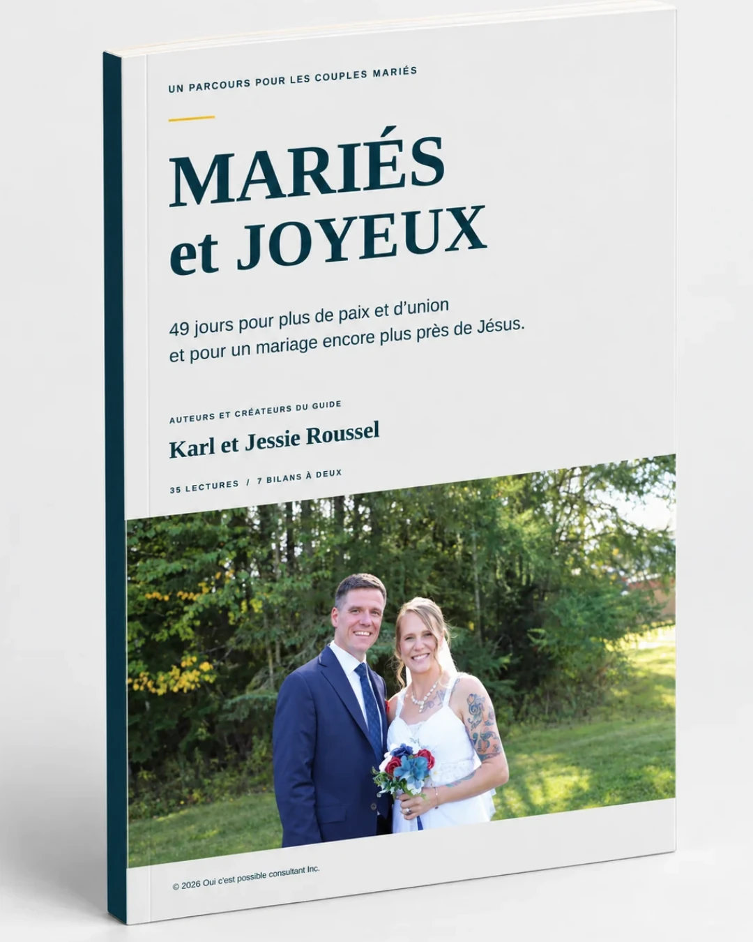 Exemple de guide personnalisé avec la véritable photo de mariage de Karl et Jessie Roussel